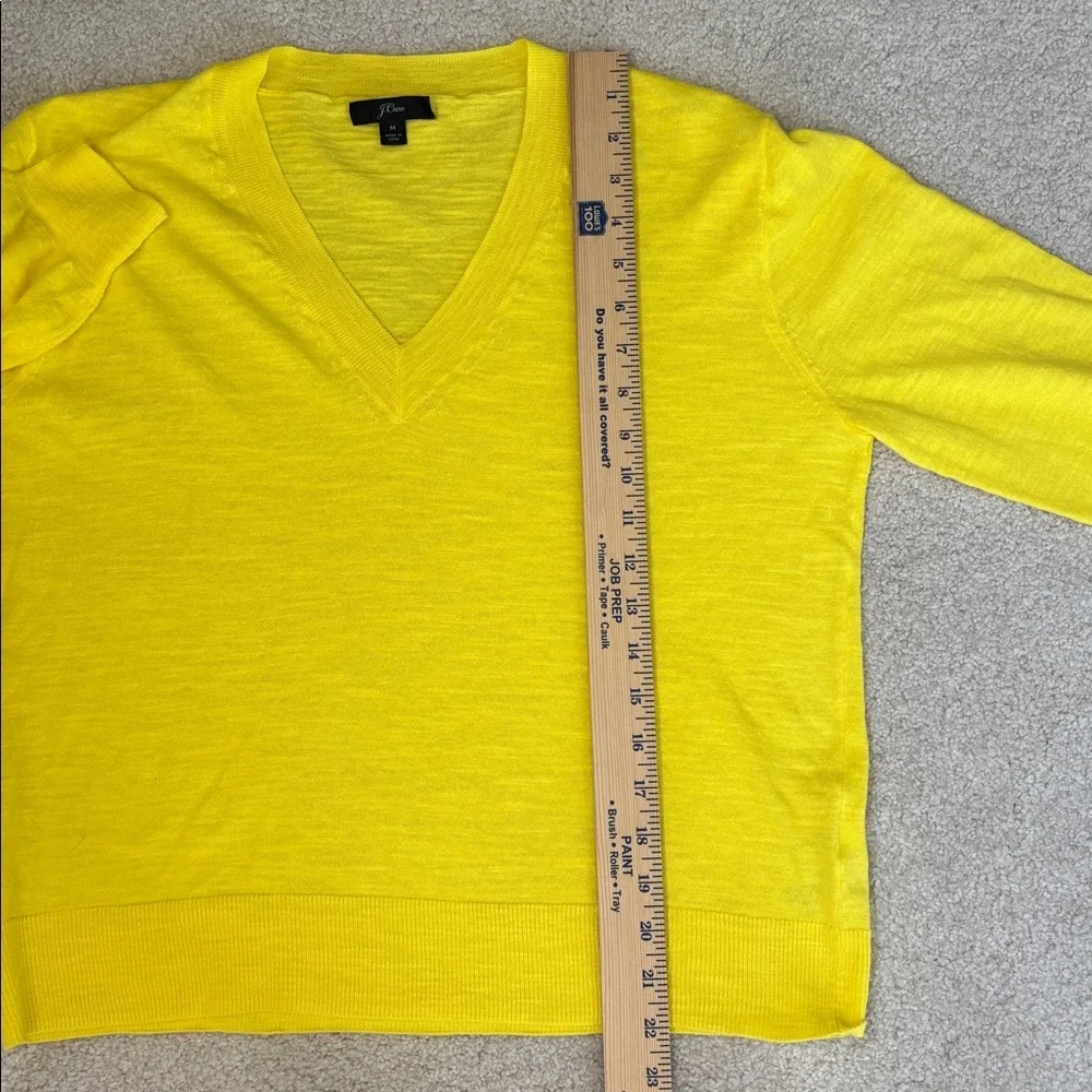 J Crew‎ Yellow Cotton Lightweight Vneck Sweater Beach Travel Sun Women’s Medium